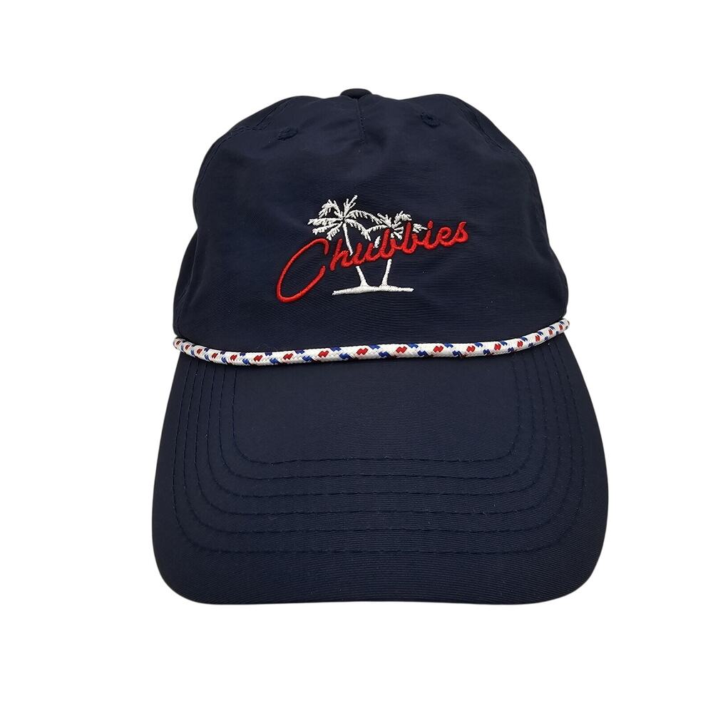 Chubbies Nylon Strapback Hat Cap Rope Brim Navy Blue Adjustable Casual/Running